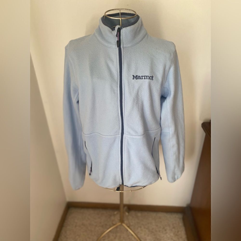 Marmot Full Zip Fleece Jacket Size XS Light Blue